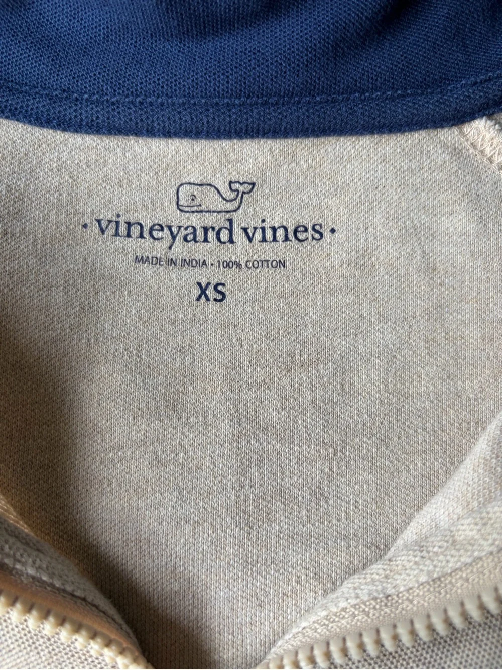 Vineyard Vines Men’s XS Cream 1/4 Zip Pullover Sweater